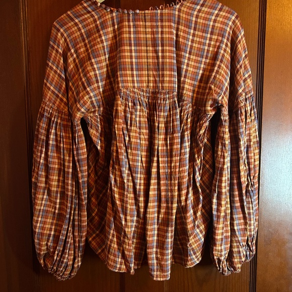 Doen, XS, Plaid Long Sleeve Women's Top - Picture 5 of 7